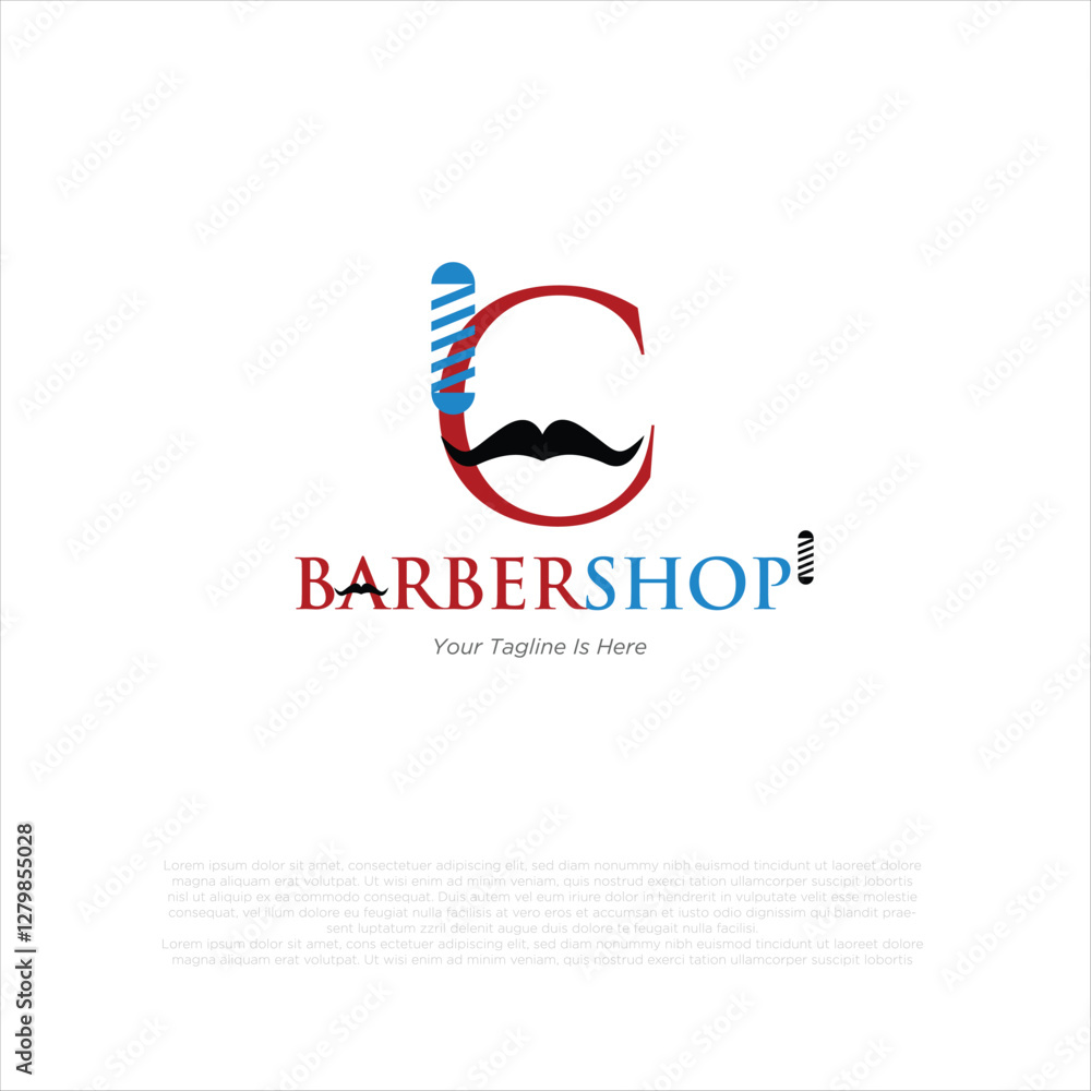 Letter c barbershop logo design vector illustration idea Letter c barbershop logo design vector illustration idea