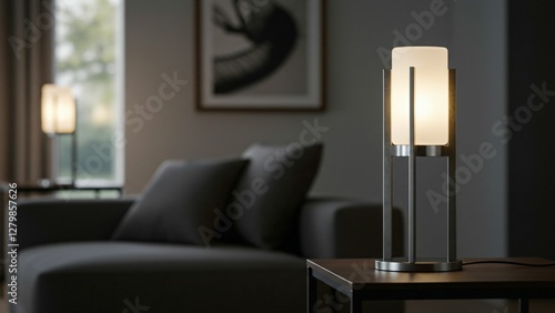 Sleek modern lamp in elegant interior