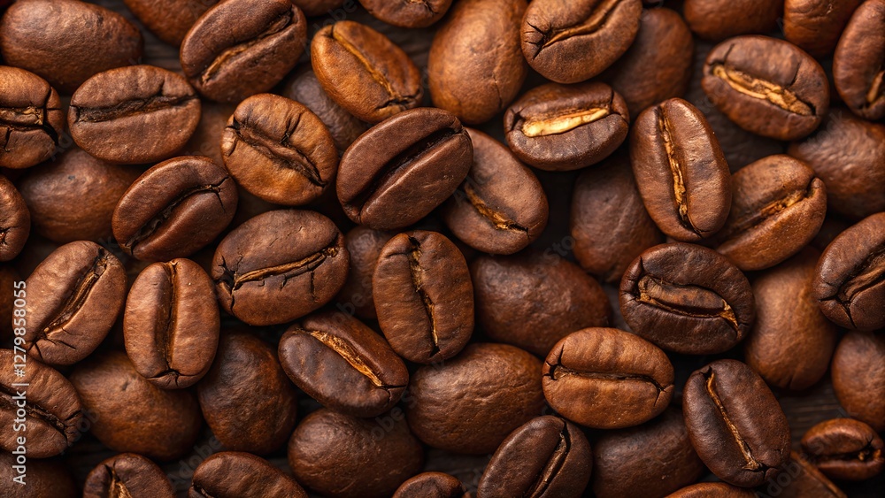 Roasted Coffee Beans: A close-up shot showcases the rich textures and varied tones of freshly roasted coffee beans, evoking the warmth and aroma of a perfect brew. Roasted Coffee Beans: A close-up shot showcases the rich textures and varied tones of freshly roasted coffee beans, evoking the warmth and aroma of a perfect brew.