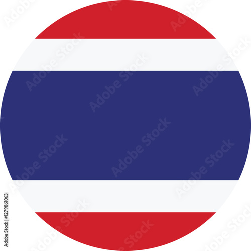 National circular flag of Thailand , vector design and digital illustraition