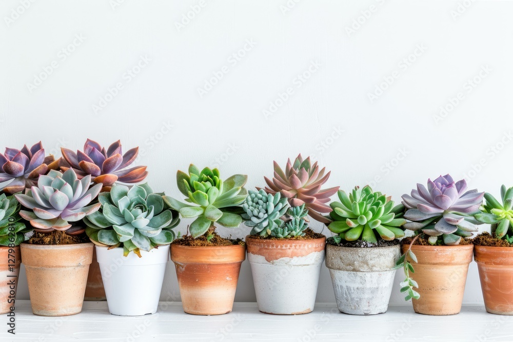 Pots with Groups of Houseplants on White Background Echeveria and Pachyveria Opalina Succulents Pots with Groups of Houseplants on White Background Echeveria and Pachyveria Opalina Succulents