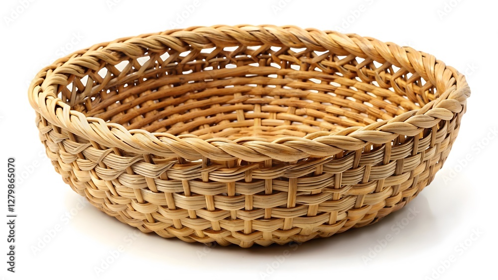 Fototapeta premium Wicker Basket, Woven Bowl, Straw Container