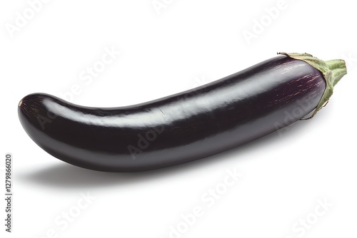 Wallpaper Mural Single long eggplant, studio shot, white background Torontodigital.ca