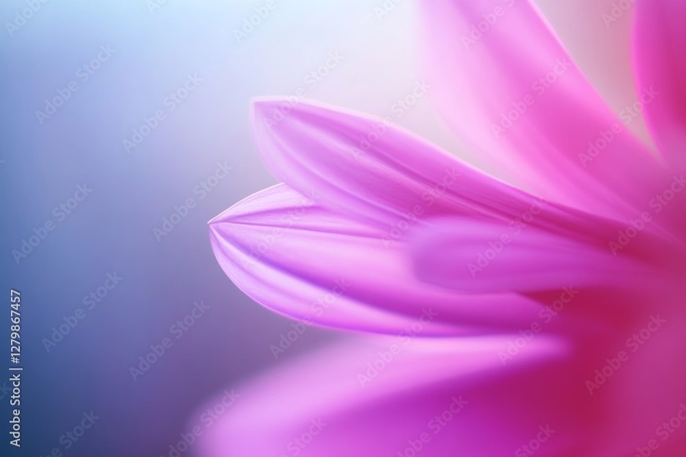 Fototapeta premium Close-up view of delicate pink flower petals illuminated by soft light in a serene atmosphere