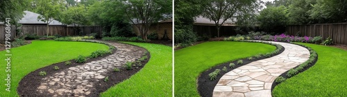 Beautifully designed garden paths enhance outdoor spaces  before after
