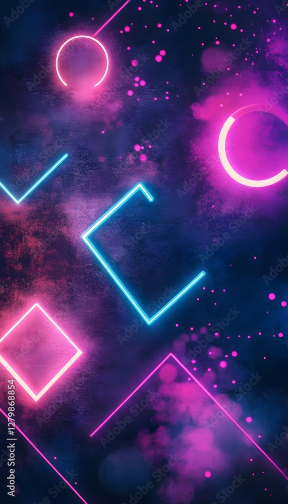 Obraz premium Geometric Shapes and Colors Combining for Abstract Artistic Background