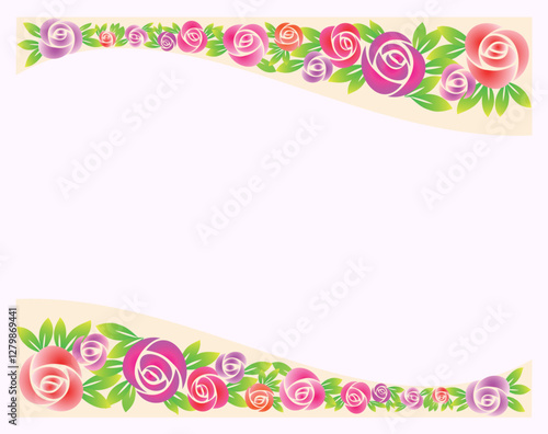 pink roses frame