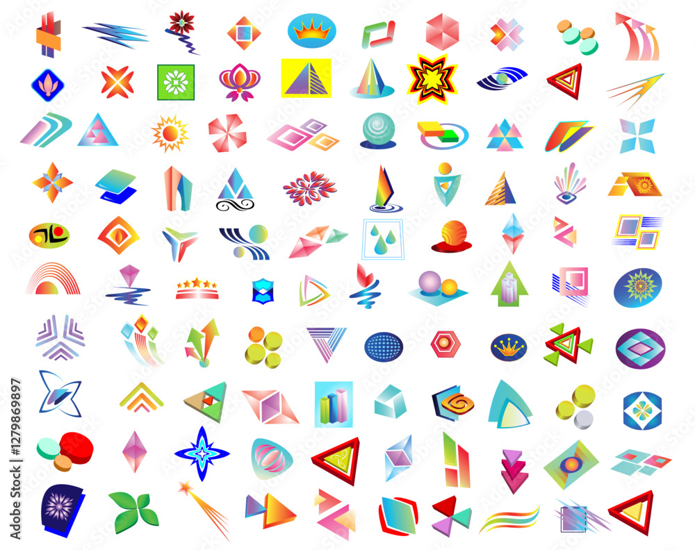 90.epsA set of 100 different elements logo.Vector illustration 90.epsA set of 100 different elements logo.Vector illustration