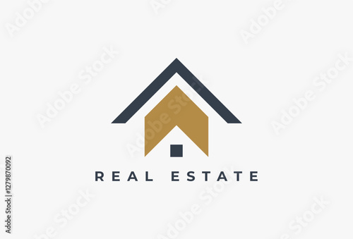 Free Download House with Arrow Up Logo. Minimal Modern Logotype Concept. Usable for Business, Branding, Company, Corporate related with Home, Building, Construction, Property, Apartment, Residential, Architecture. - GFXLoad