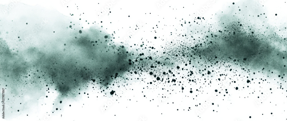 Obraz premium Abstract watercolor design with green splashes and textures