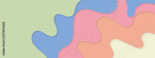 A vibrant, playful abstract design featuring colorful shapes