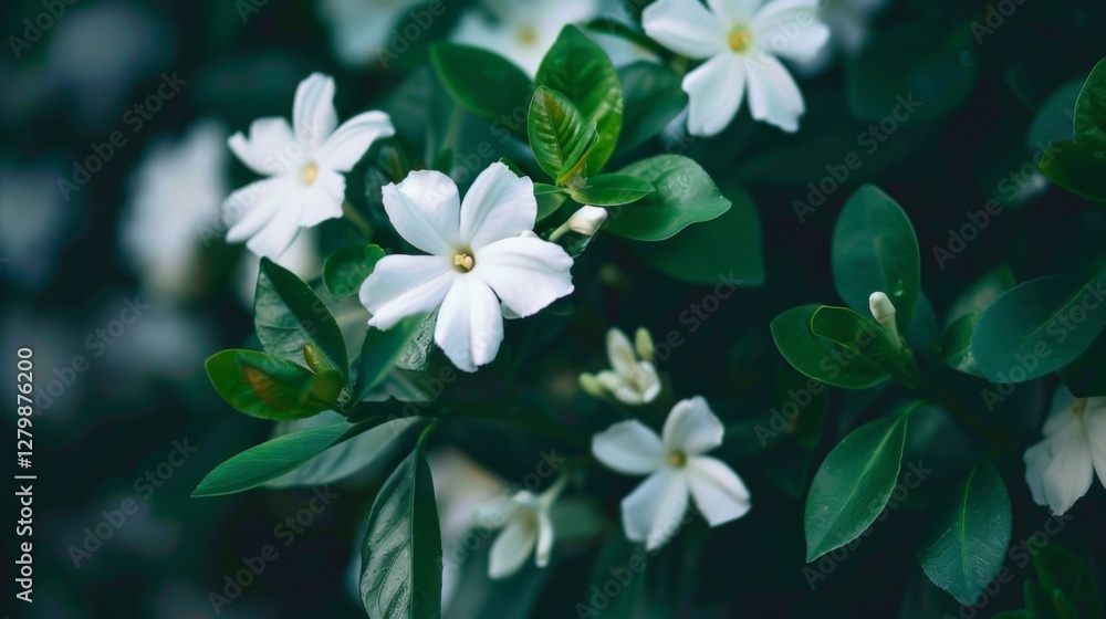 Macro view of crape jasmine foliage Macro view of crape jasmine foliage