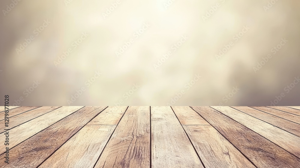 Wooden Table Surface with Blurred Background and Warm Tones Wooden Table Surface with Blurred Background and Warm Tones