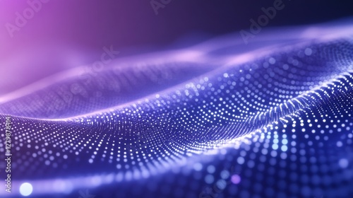 Abstract Dotted Wave Pattern in Blue and Violet Tones