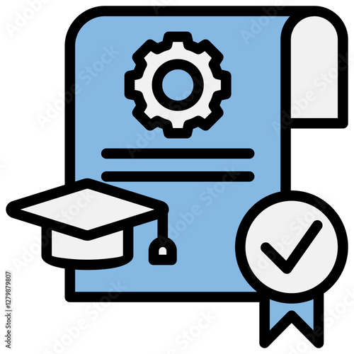 Qualification Blue Black Icon