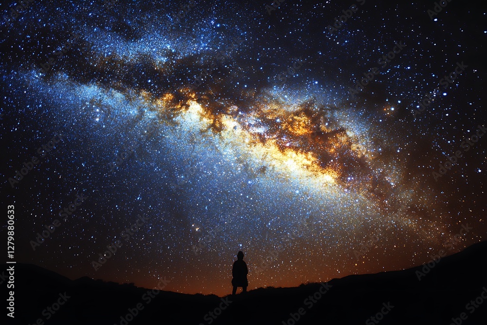 Fototapeta premium Stargazer Silhouetted Milky Way
