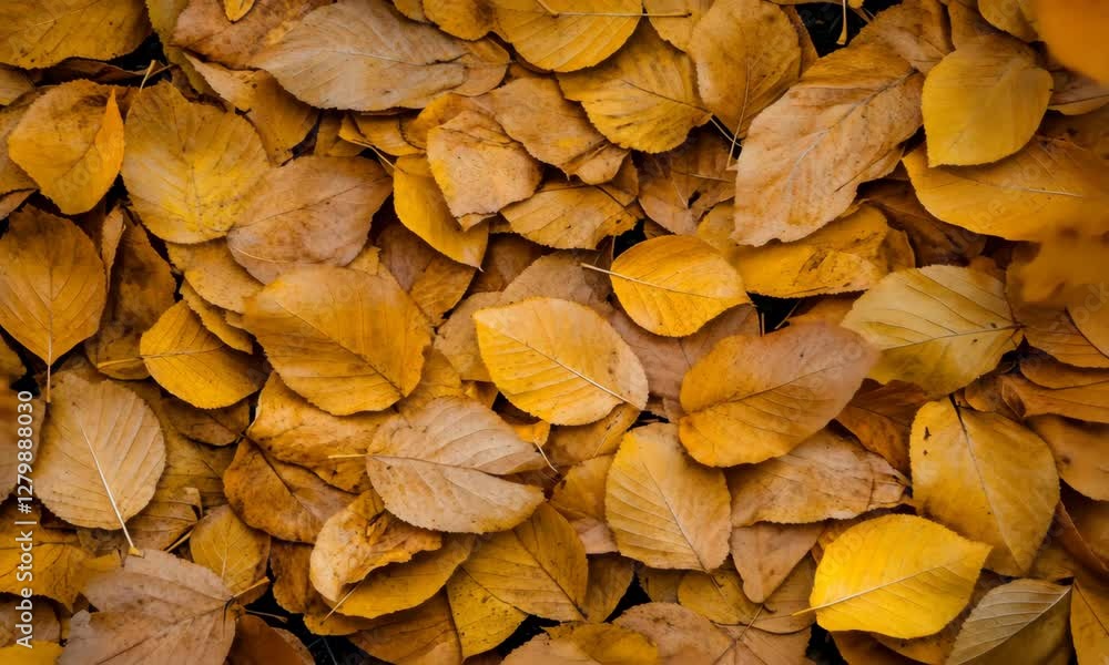 The image showcases a sea of vibrant yellow leaves scattered on the ground, capturing the essence of autumn and the beauty of nature's seasonal transition. The image showcases a sea of vibrant yellow leaves scattered on the ground, capturing the essence of autumn and the beauty of nature's seasonal transition.