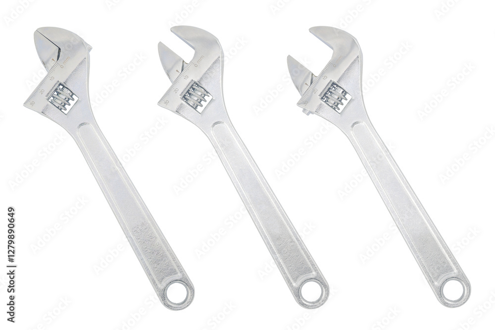 set wrench adjustable isolated on a white background. spanner tool for repair set wrench adjustable isolated on a white background. spanner tool for repair