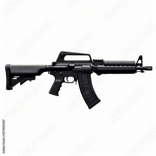 Obraz na płótnie Assault rifle with curved magazine and carry handle w salonie