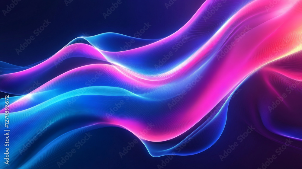 Abstract background of modern tech gradient waves in blue and pink hues, technology, modern, abstract, background, waves. Dynamic abstract light trails in neon pink and blue hues. Abstract background of modern tech gradient waves in blue and pink hues, technology, modern, abstract, background, waves. Dynamic abstract light trails in neon pink and blue hues.