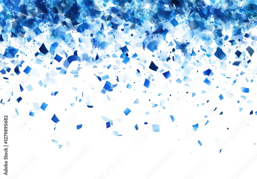 Obraz premium Beautiful Blue and White Confetti Texture with Sparkling Effects Ideal for Celebrations, Parties, and Special Occasions in a Bright and Cheerful Atmosphere