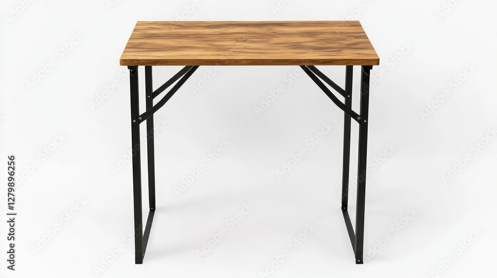 Compact Foldable Bedroom Desk on White Background