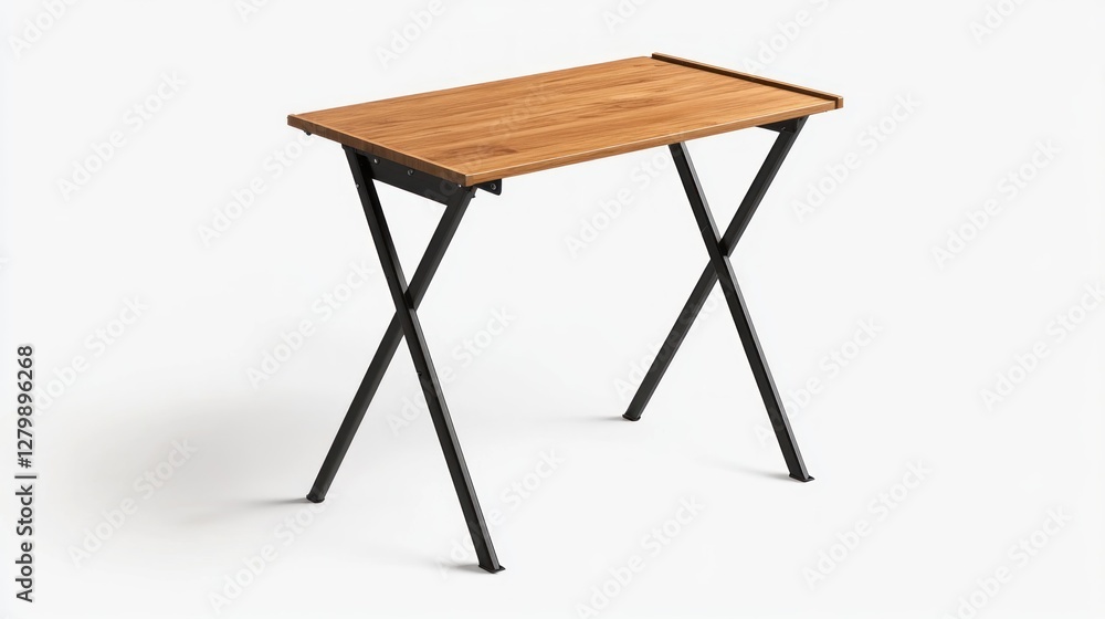 Compact Foldable Bedroom Desk on White Background Compact Foldable Bedroom Desk on White Background