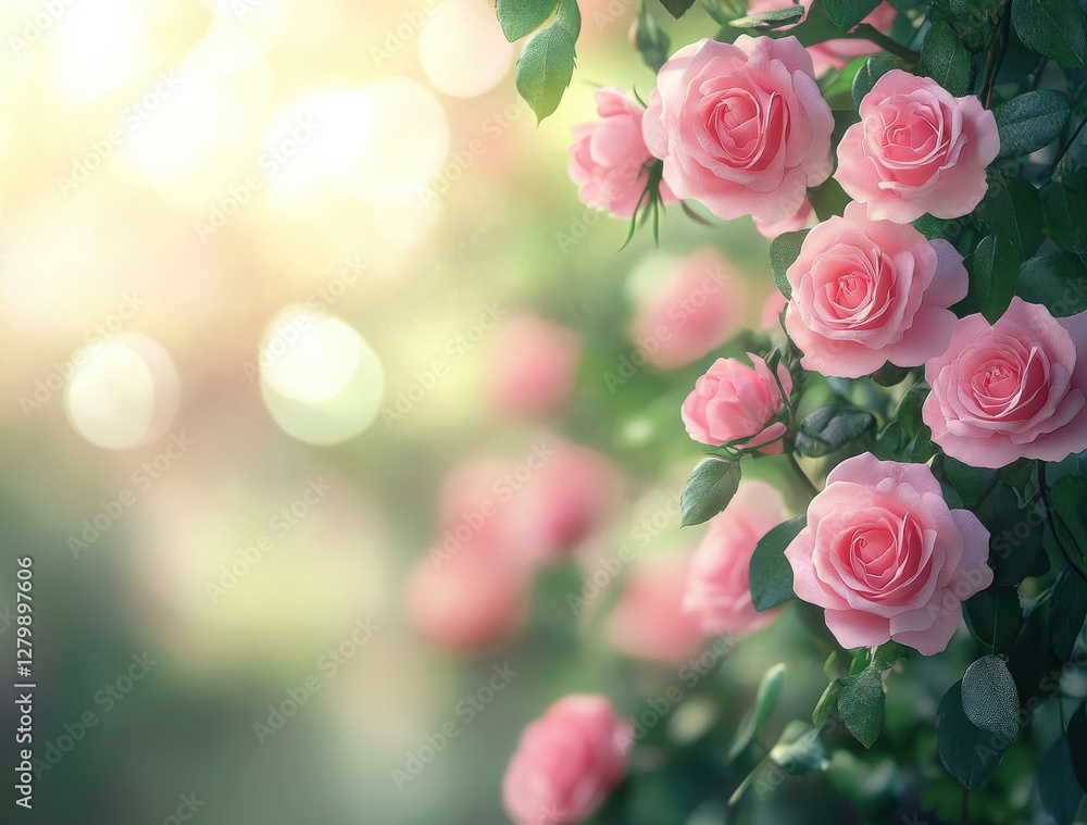 Beautiful Pink Roses with Soft Focus Background for Romantic Settings and Nature Themes, Capturing Serenity and Elegance in Blooming Floral Arrangements Beautiful Pink Roses with Soft Focus Background for Romantic Settings and Nature Themes, Capturing Serenity and Elegance in Blooming Floral Arrangements