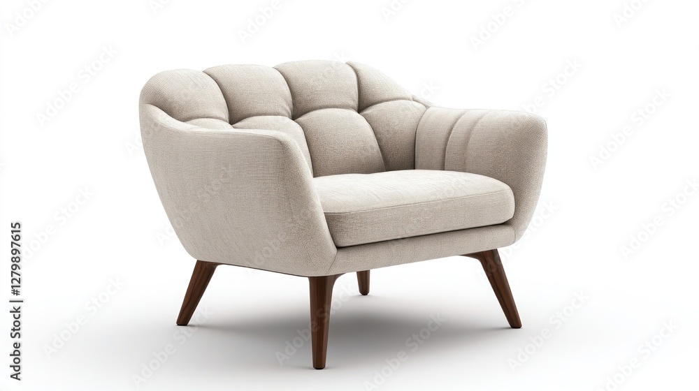 Cozy Reading Chair on White Background Cozy Reading Chair on White Background