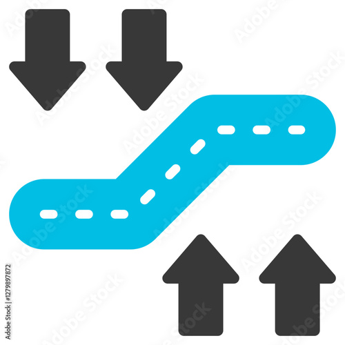 Elasticity Glyph Blue Grey Icon
