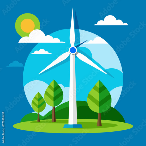 Wind turbine generating energy