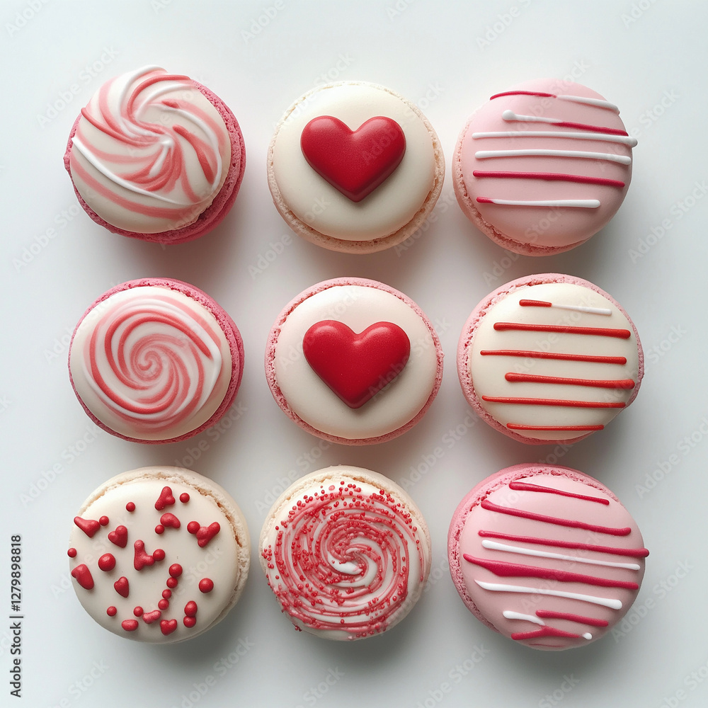 Obraz premium ホワイトデー, バレンタイン, マカロン, 食べ物, デザート, 甘い, ケーキ, フランス, ピンク, カラフル, クッキー, スポンジケーキ, 白, 軽食, 孤立した, 色, おいしい, ペイストリー, 緑, fra, 黄色, 種類, 伝統の, 菓子類, 盛り合わせの