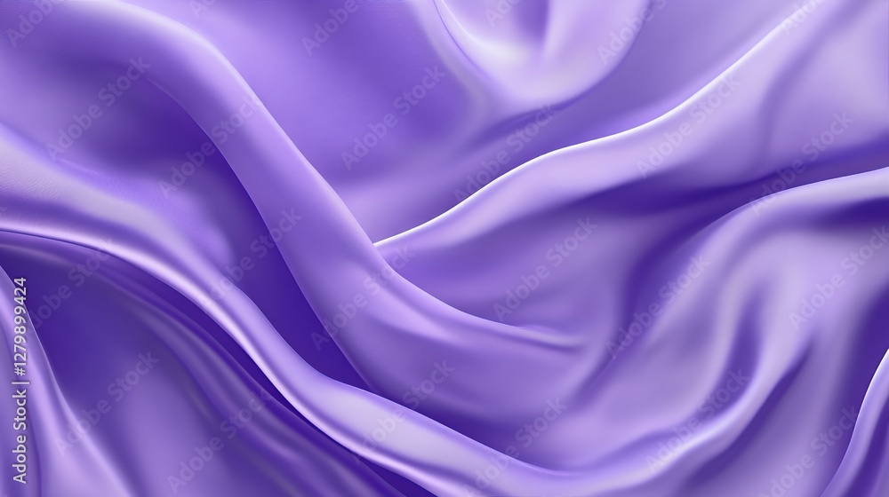 Obraz premium Lavender Silk Fabric Draped Softly Showing Gentle Curves