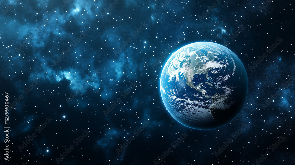 Earth globe in starry space, symbolizing unity and infinite possibilities. Earth globe in starry space, symbolizing unity and infinite possibilities.