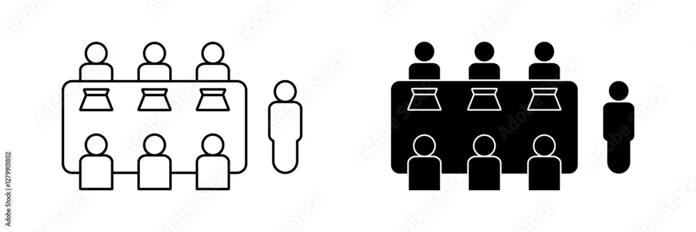 set of teamwork icons, business meeting symbols. modern design isolated on white background set of teamwork icons, business meeting symbols. modern design isolated on white background