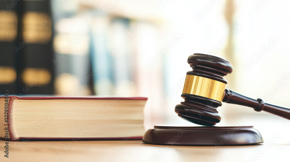 judge gavel rests beside law book, symbolizing justice and legal authority. warm tones and blurred background evoke sense of professionalism and seriousness in legal field judge gavel rests beside law book, symbolizing justice and legal authority. warm tones and blurred background evoke sense of professionalism and seriousness in legal field