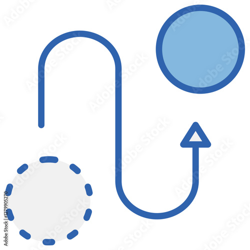 Trajectory Blue White Icon