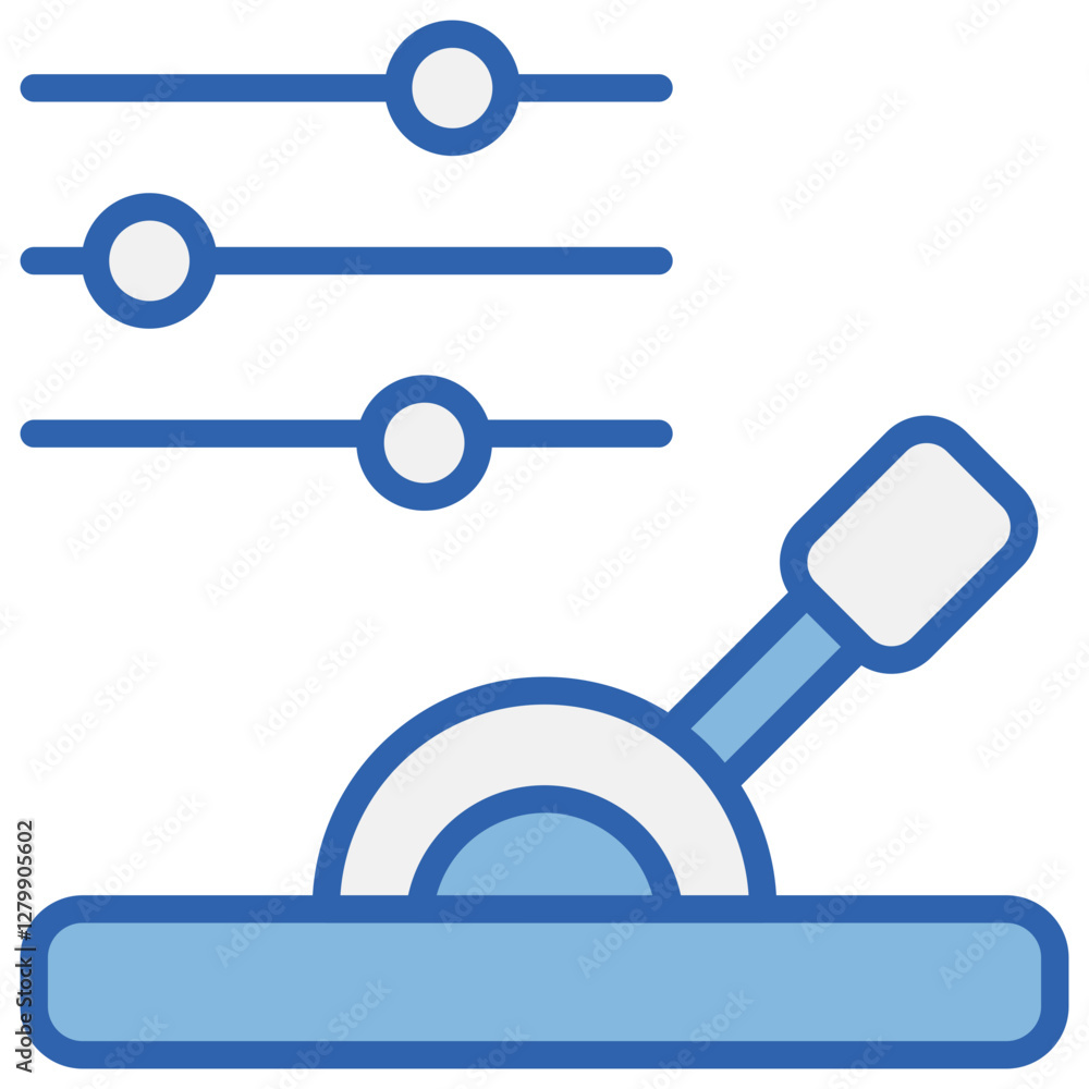 Lever Blue White Icon