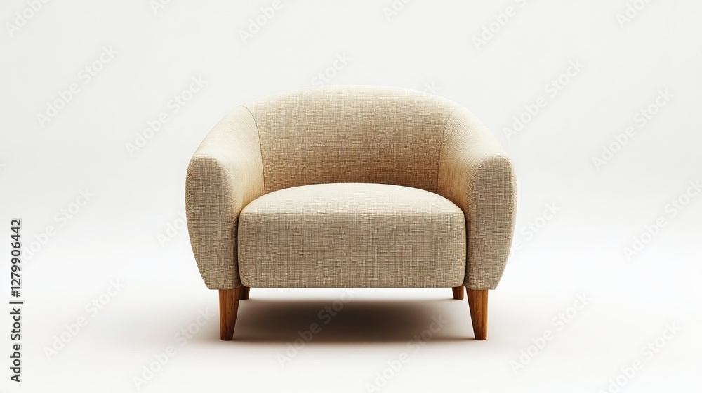 Fototapeta premium Modern Accent Chair on White Background
