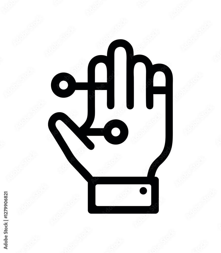 AI and Human Robotic hand icon AI and Human Robotic hand icon