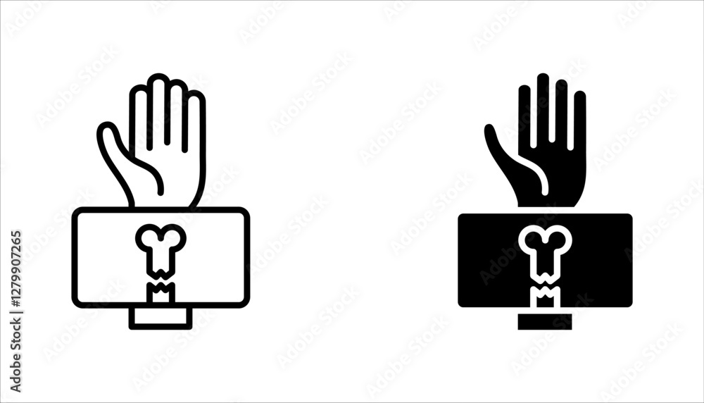 Obraz premium broken bone icon set, Fractured human bone. Crack or break. vector illustration on white background