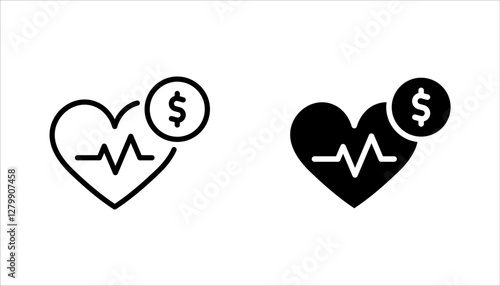 Emergency Fund Icon set, Save savings. Financial aid management. vector illustration on white background