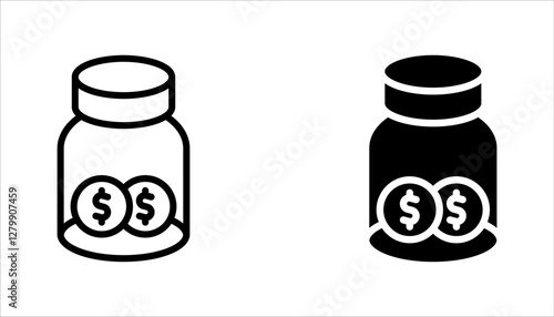 Emergency Fund Icon set, Save savings. Financial aid management. vector illustration on white background