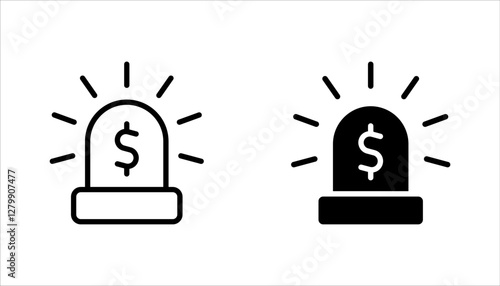Emergency Fund Icon set, Save savings. Financial aid management. vector illustration on white background