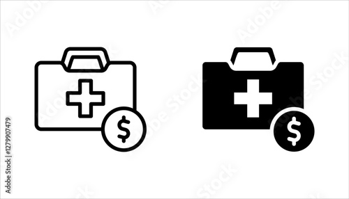 Emergency Fund Icon set, Save savings. Financial aid management. vector illustration on white background