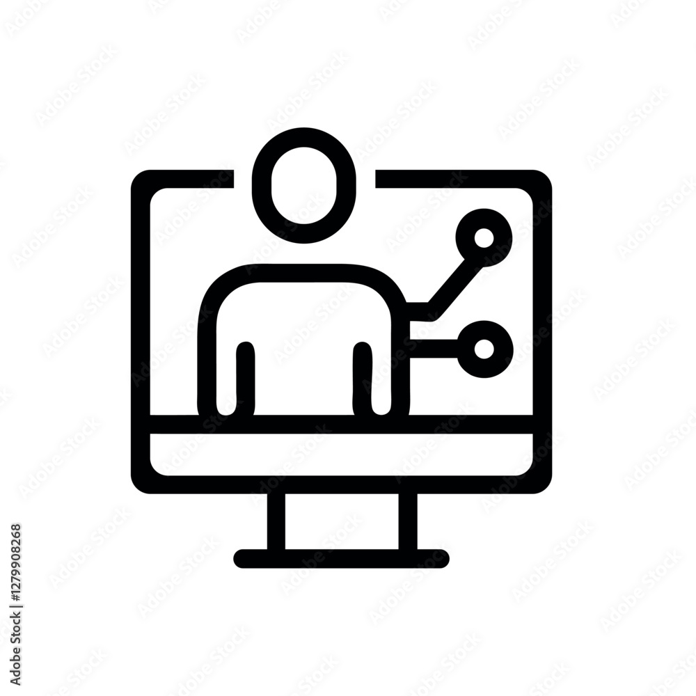 Human interacting with AI icon Human interacting with AI icon