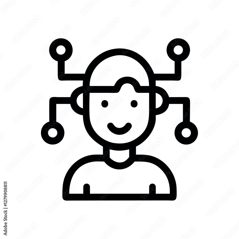 AI enhanced human icon AI enhanced human icon