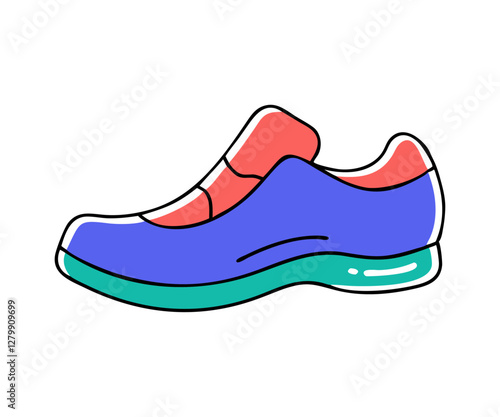 Sneaker shoe . Concept. Flat design. Vector illustration. Sneakers in flat style. Sneakers side view. Fashion sneakers.Modern air chamber style sneaker/trainer.