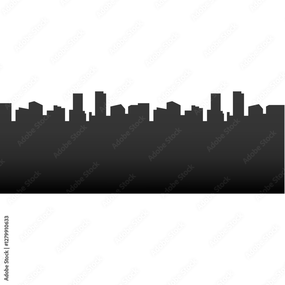 Snowy Landscape Element Silhouette of City Skyline Snowy Landscape Element Silhouette of City Skyline