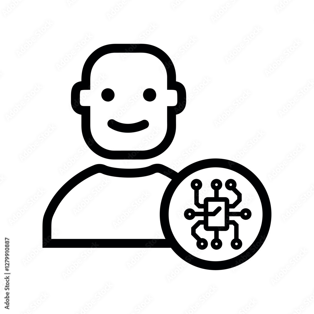 AI and Human Neural Circuit icon AI and Human Neural Circuit icon